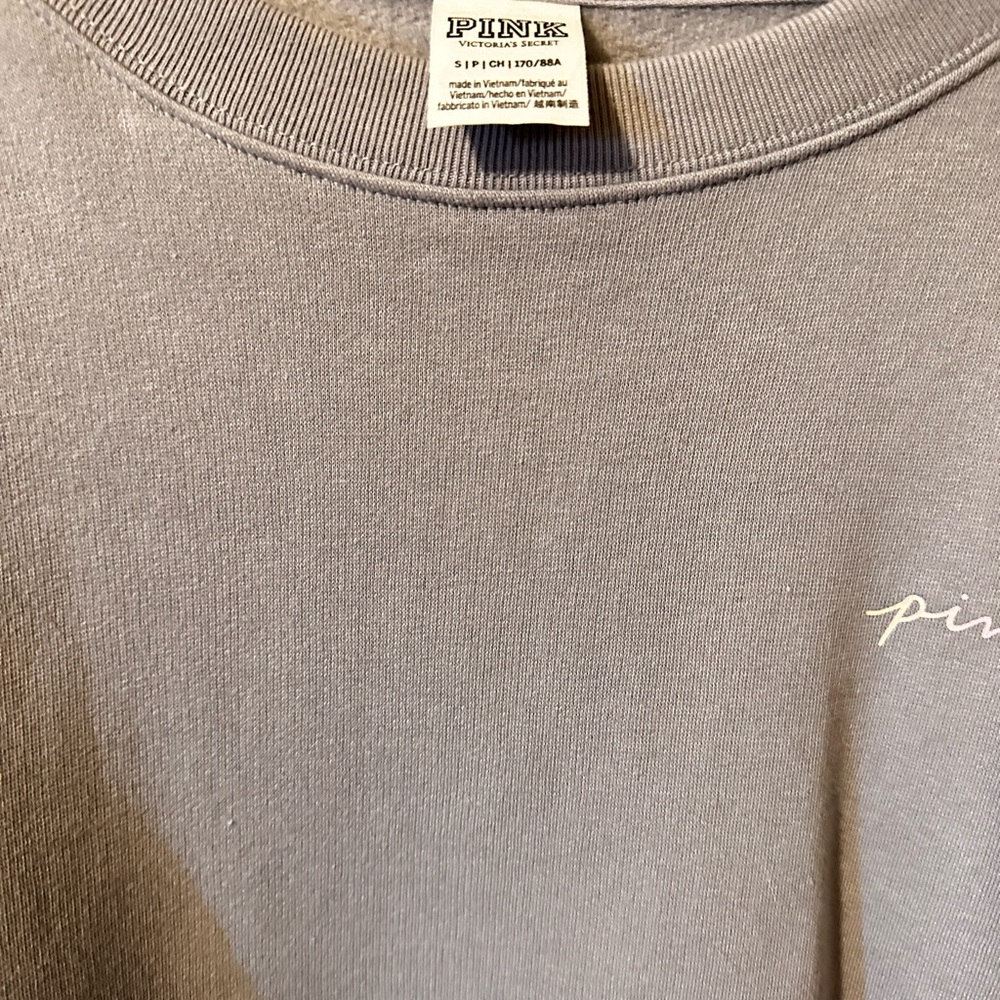 Pink Sweatshirt Grey and White
